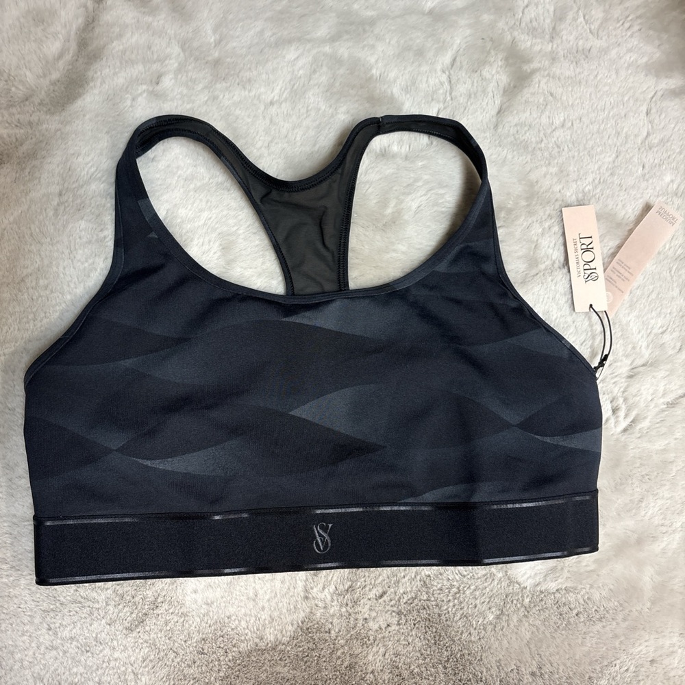 Victoria's Secret Black Patterned Sports Bra